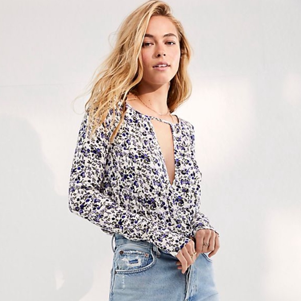 Free People NWT Floral Bodysuit sz XS